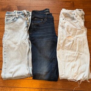 Wild Fable and Old Navy mid/ high rise straight leg Jean bundle size 00-0
